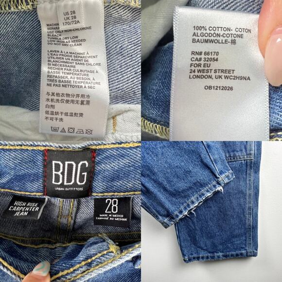 BDG UO High Rise Carpenter Jeans 28 Utility Pockets 90s Y2K - Picture 4 of 9